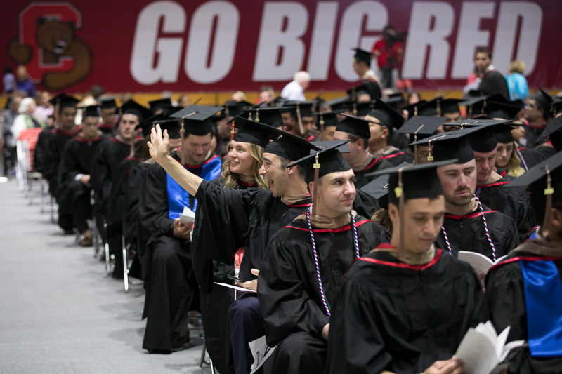 Photo of walking graduates