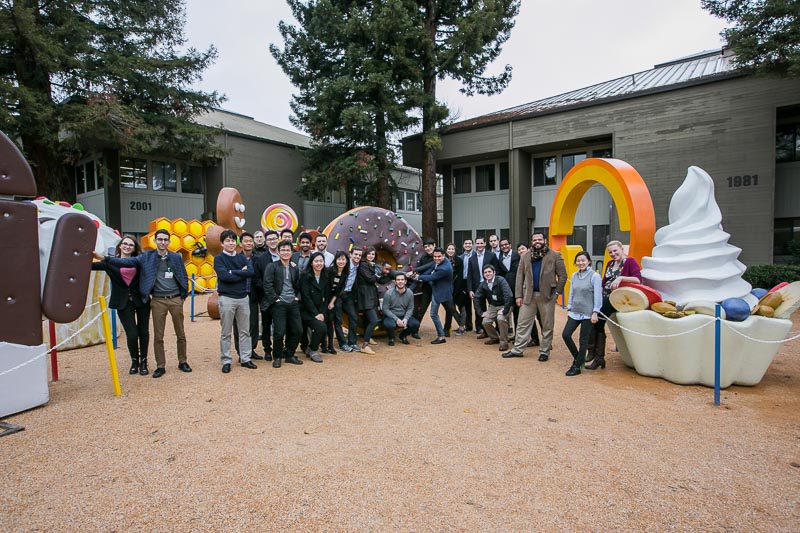 Photo of the group outside of a business