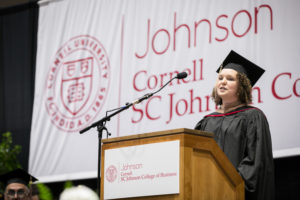 Photo of Amanda at the podium