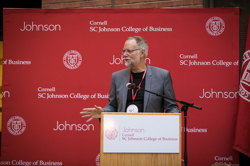 Photo of Bob Frank speaking at the podium