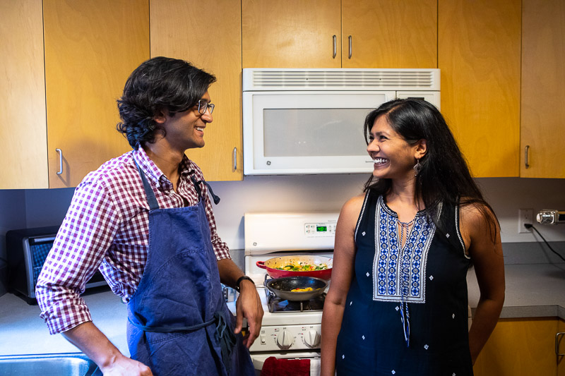 Photo of Aaron and his wife laughing together