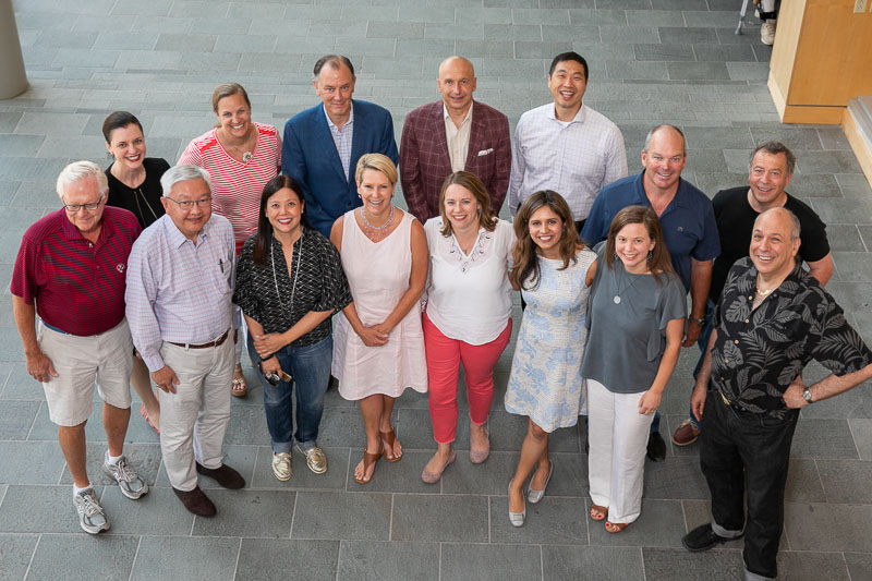 Photo of a group of alumni taken from above