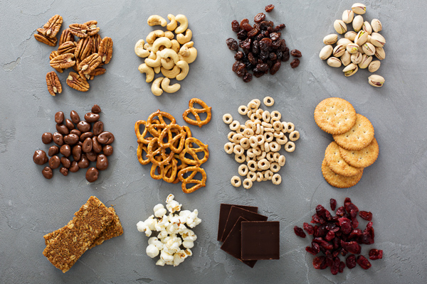 Photo of piles of snacks on a table