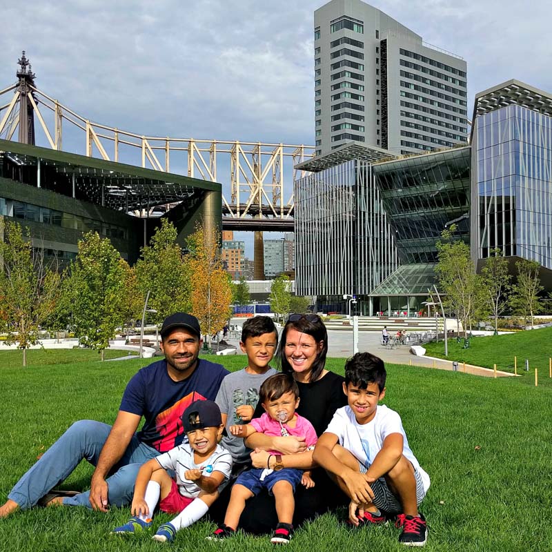 Ian Folau and his family at Crnell Tech