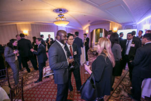 Guests mingling during a reception