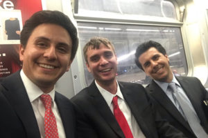 Three students on the subway