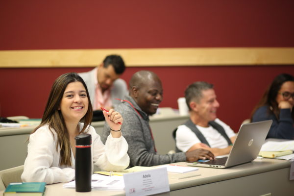 Classroom participants smiling