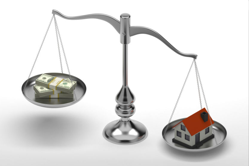 Scale balancing financial investment with real estate properties