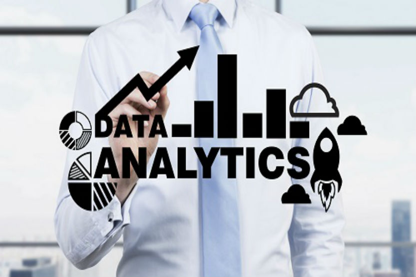 Data Analytics illustration with person