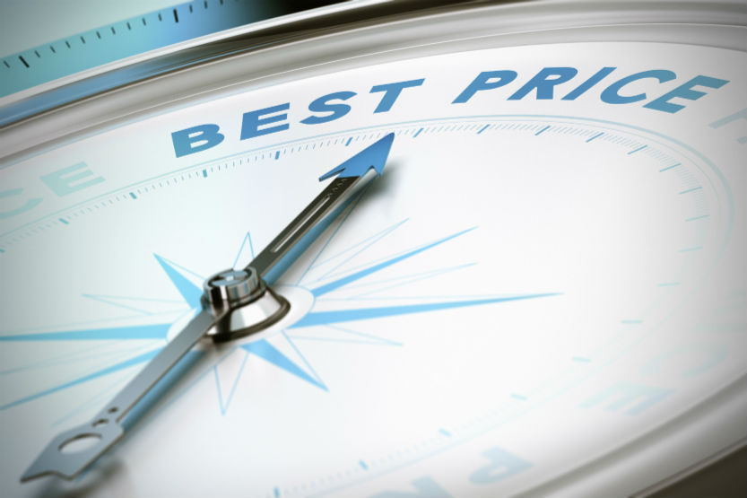 Compass pointing toward the words Best Price