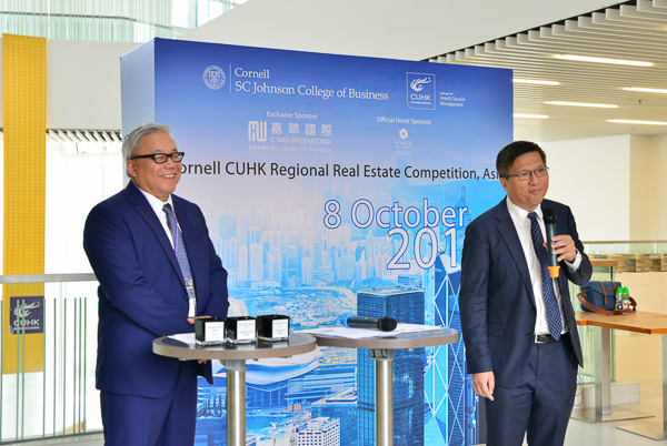 Dan Quan and the dean of the School of Hotel & Tourism Management at the Chinese University of Hong Kong