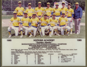 1985 baseball team photo with roster