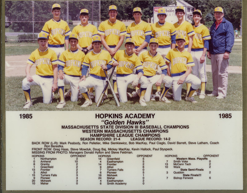 1985 baseball team with roster