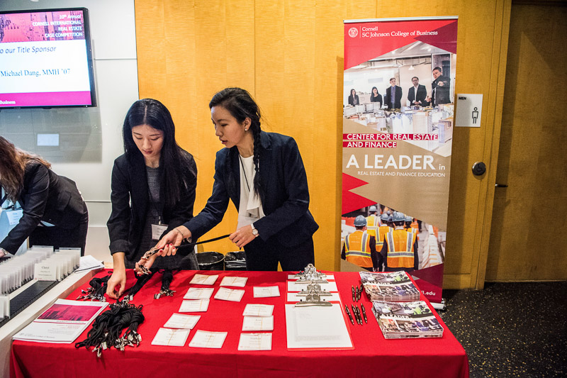 Students at the CREF table