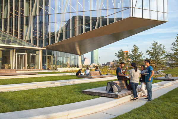 Students outside the Tata Innovation Center