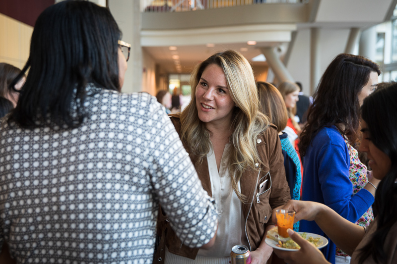 Women talking in a reception