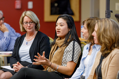 Women sitting together for a panel discussion