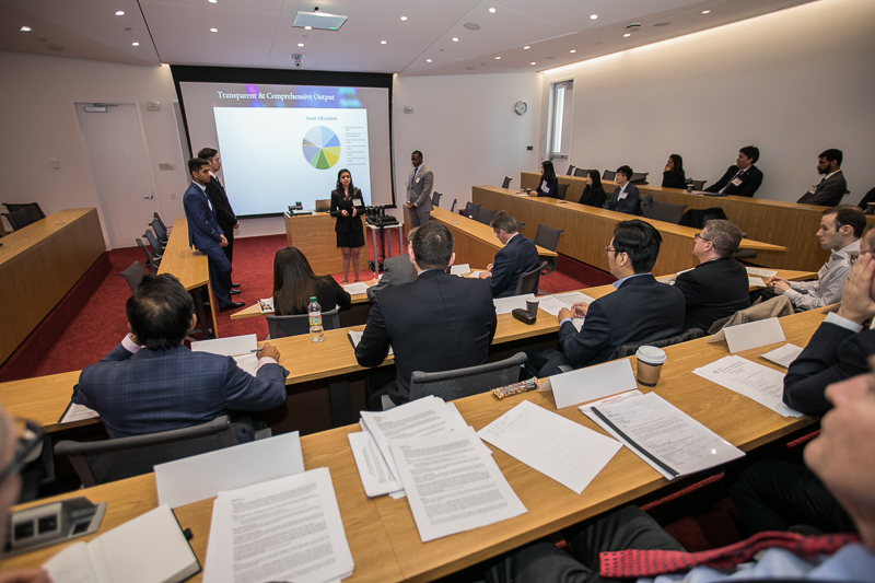 Students and judges fill a lecture hall