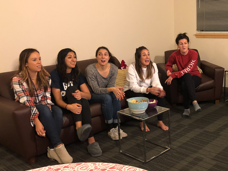 Women sitting on a couch