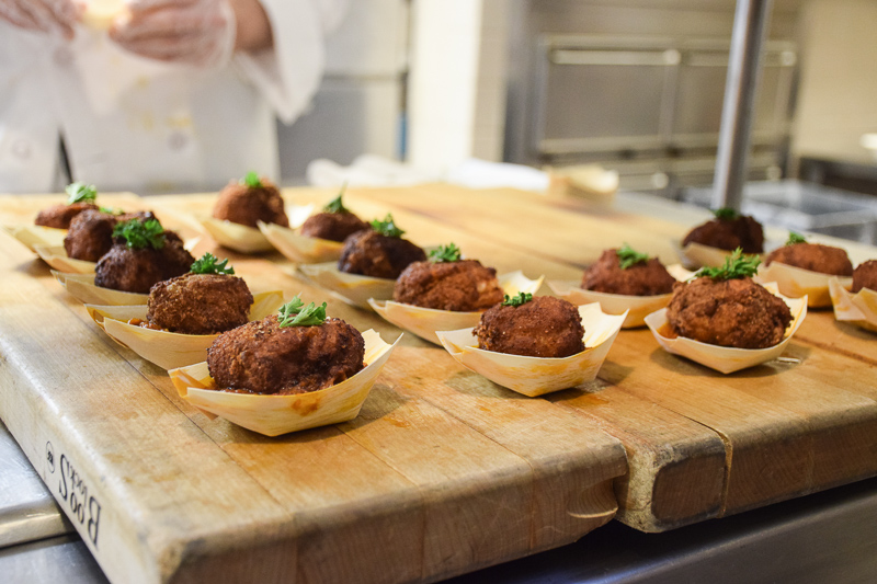 Plates of food ready for the dining room