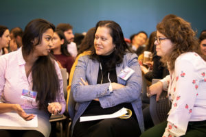 Audience talking with each other