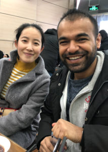 Two students sitting at a table