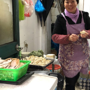 A woman cooking