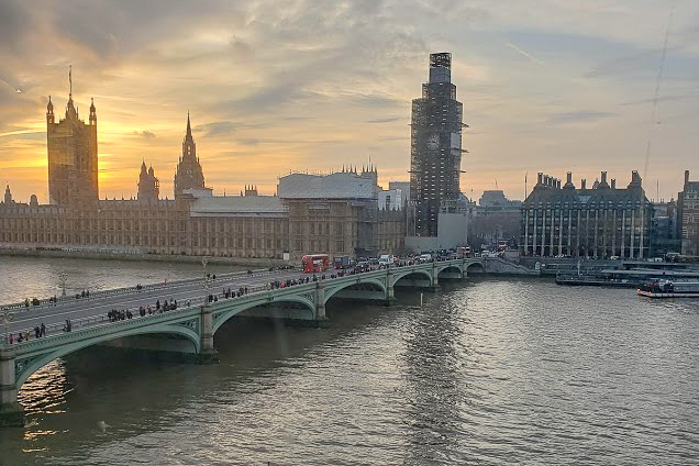 Cloudy London skyline