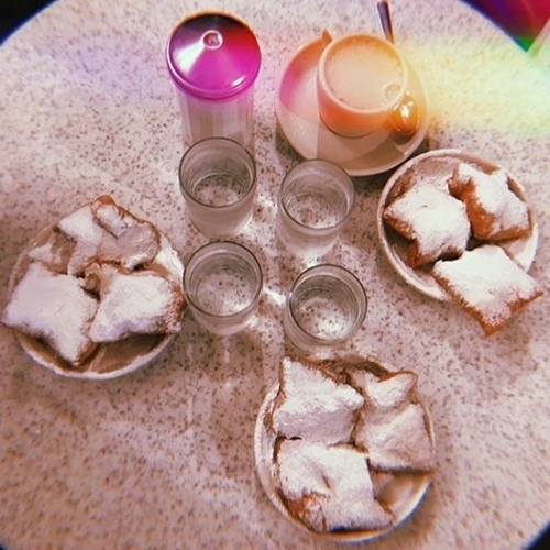 Orders of beignets on a table