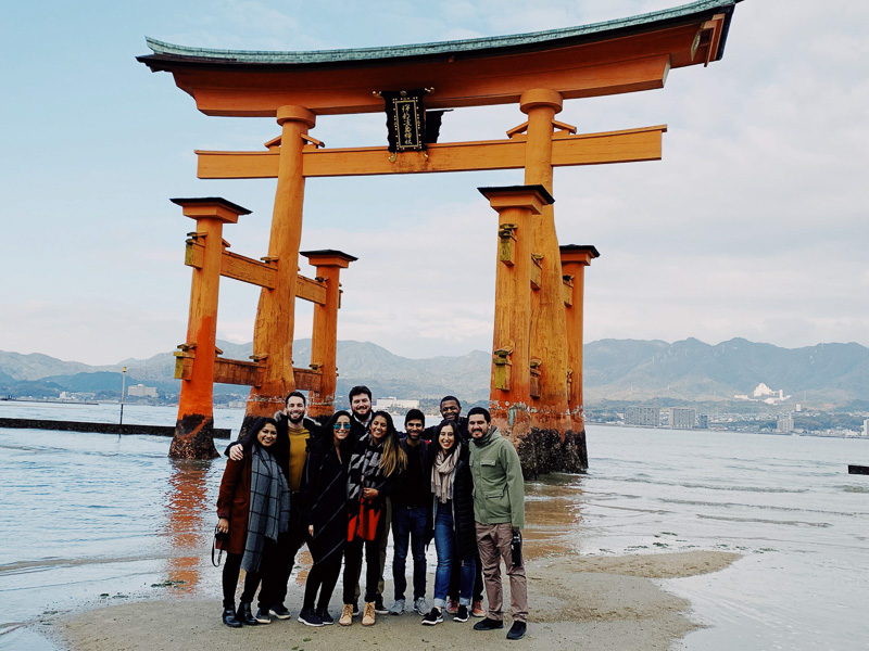 Students on Miyajima Island