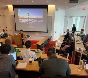 Simon Yoo, Managing Partner of Green Visor Capital, addresses the FinTech Intensive class