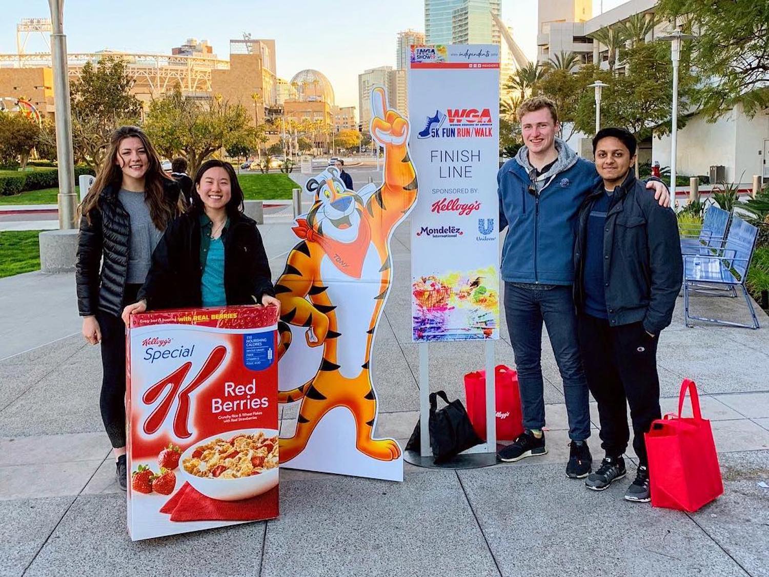 Students with Kellogg's products