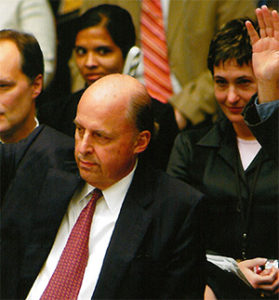 Virginia Bennett with John Dimitri Negroponte at U.N. headquarters 