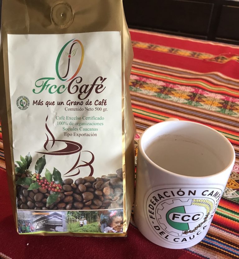 Packaged coffee and an FCC cup