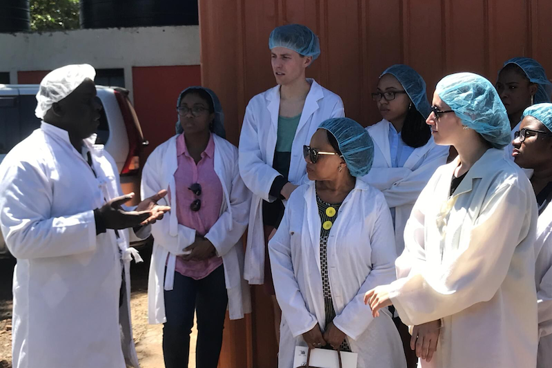 Team wearing hairnets