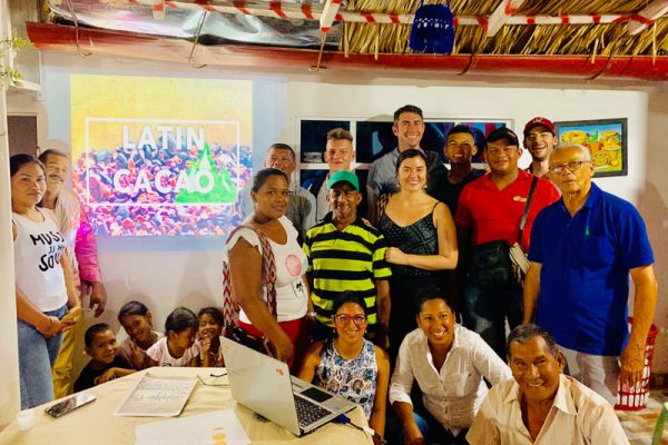 SMART team and children in a Colombian office