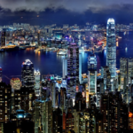 Hong Kong skyline at night