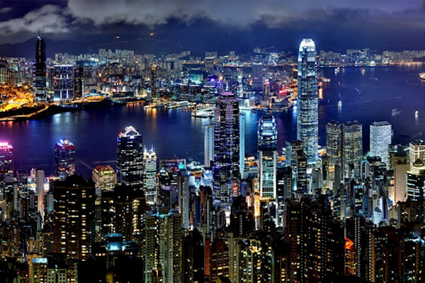 Hong Kong skyline at night