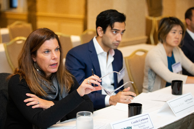 Judges give feedback on a panel