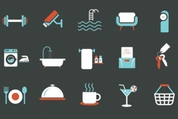 Collage of amenity icons