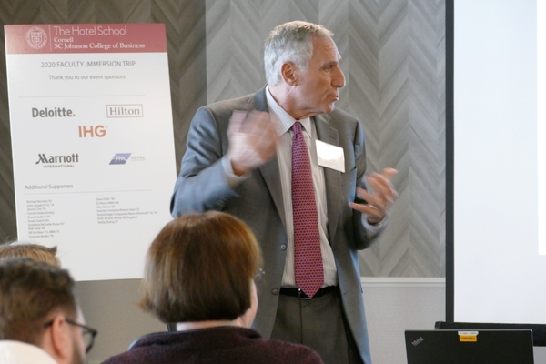 Advisory board chairman Bob Alter speaks during industry immersion trip