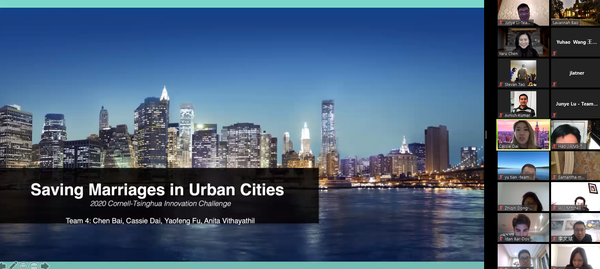 A Zoom presentation that reads “Saving Marriages in Urban Cities”