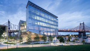 Exterior of the Tata Innovation Center at Cornell Tech Zoom background