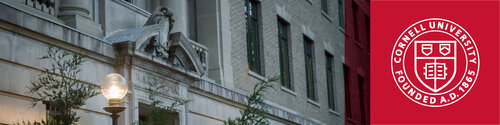 LinkedIn Banner with Cornell seal and Warren Hall