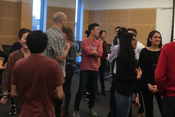 photo of Trevor Sung and classmates engaging with one another during an icebreaker early on in the SGE Immersion