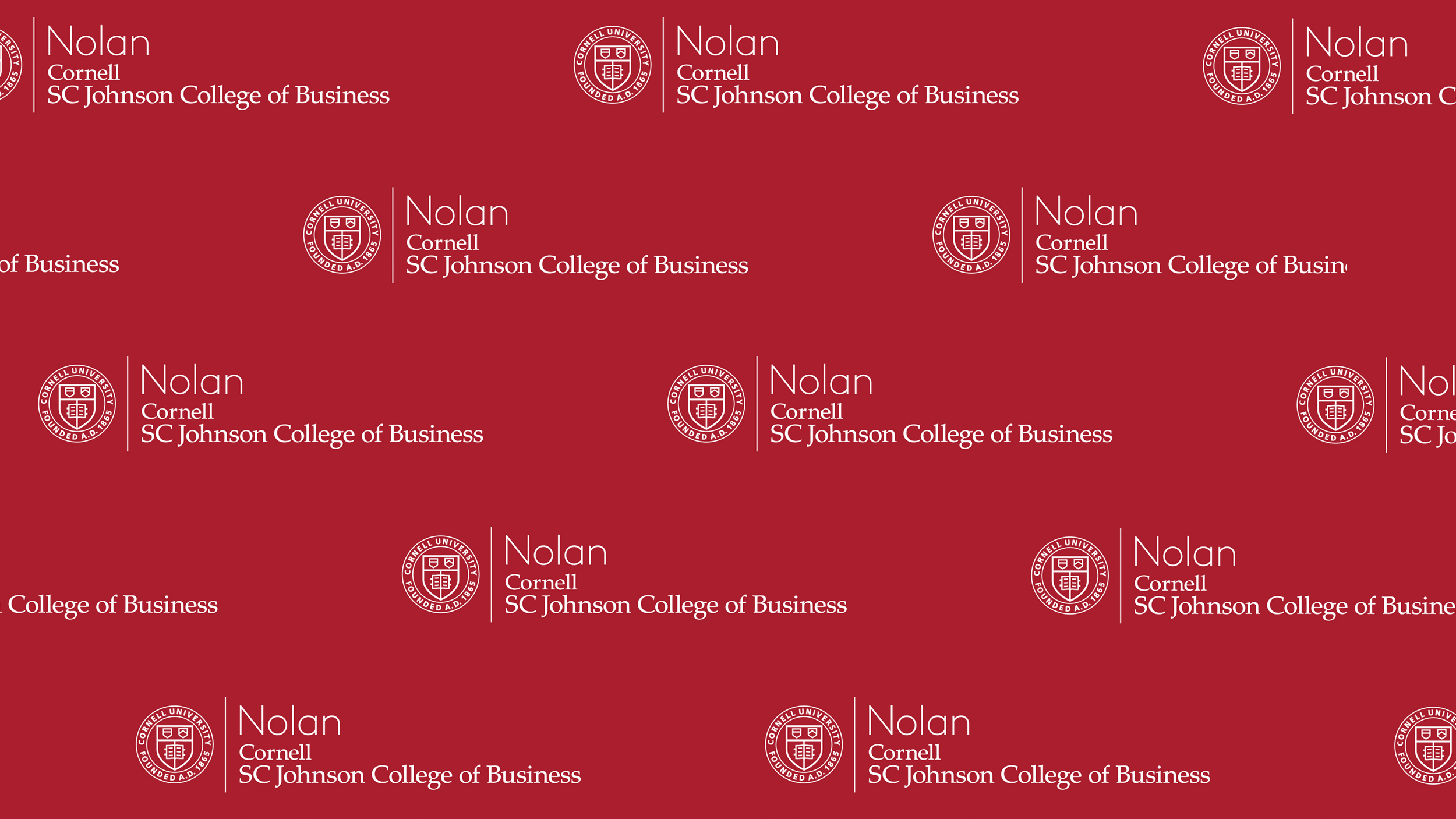 Nolan School logo step and repeat Zoom background