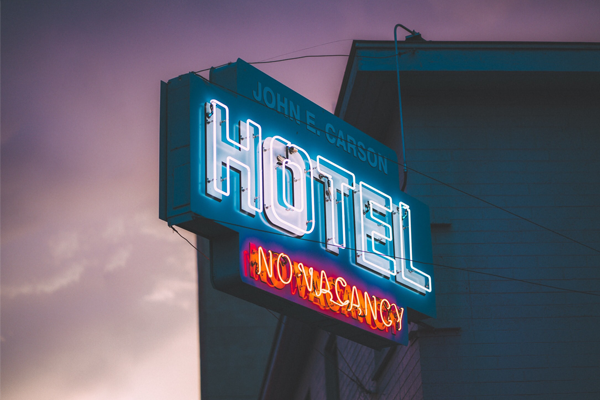 hotel no vacancy sign on building