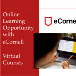 Online Learning Opportunity with eCornell Virual Courses. Student on laptop visual