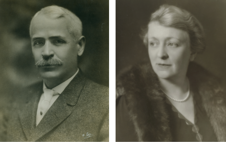 (Left) Ellsworth Statler. Photo from the Buffalo and Erie County Historical Society. (Right) Alice Statler.