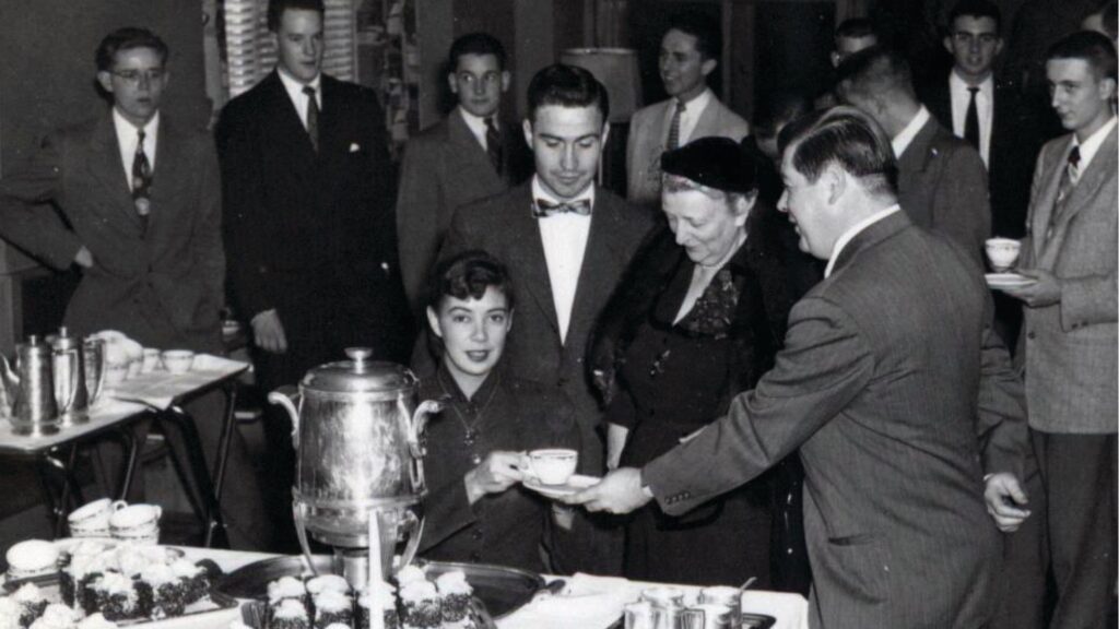Mrs. Statler at a celebration in 1956.
